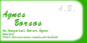 agnes borsos business card