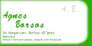 agnes borsos business card